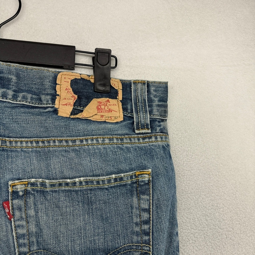 Vintage Levis Jeans Mens 33x34 Blue 512 Bootcut Denim Whisker Faded Baggy y2k - Picture 9 of 12